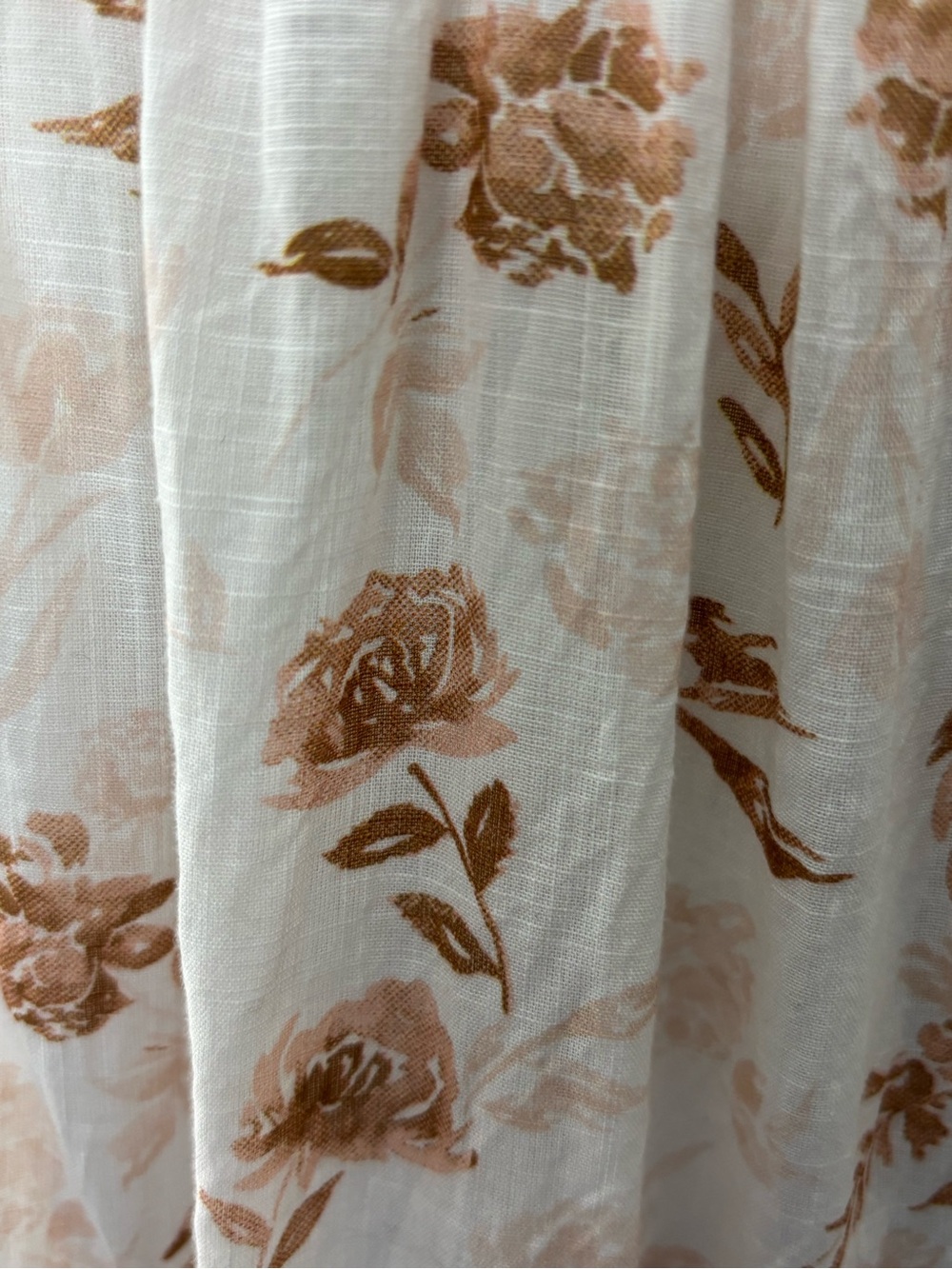 Anthropologie Rosie Cottage Core Cream Cotton Maxi Dress Floral Print Medium - Picture 9 of 17